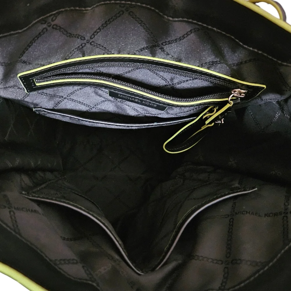 Michael Kors | Bay Large Woven Canvas Tote Bag | Shoulder Bag | Neon | Womens - Picture 12 of 12